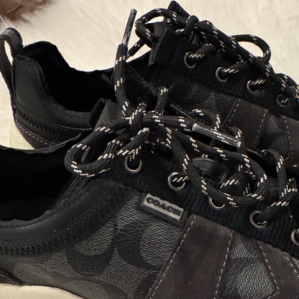 Coach Citysole Signature Runners Charcoal/Black/Gray Shoes Size 9 1/2D pre-owned - Picture 2 of 8